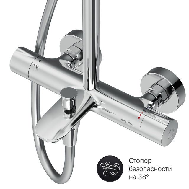 Душевая система AM.PM Gem F0790510 с термостатом Хром — изображение 14