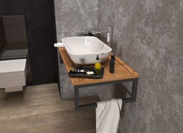 Столешница под раковину 1MarKa Grunge Loft 80 У85830 подвесная Дуб вотан — изображение 3