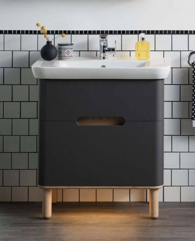 Тумба с раковиной Vitra Sento 63 60834 подвесная Антрацит матовый — изображение 3