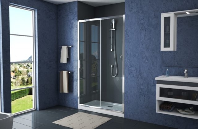 Душевая дверь Bravat Drop 120 BD120.4100A профиль Хром стекло прозрачное — изображение 2