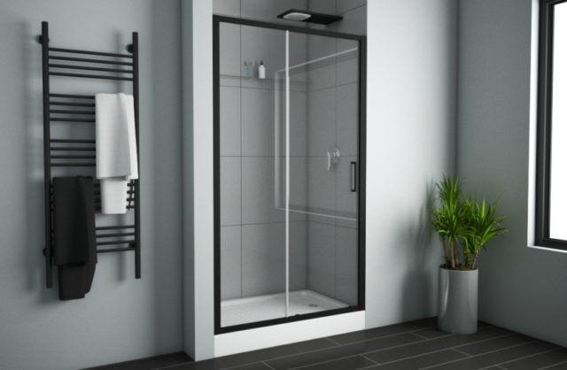 Душевая дверь Bravat Black Line 120 BD120.4101B профиль Черный стекло прозрачное — изображение 2