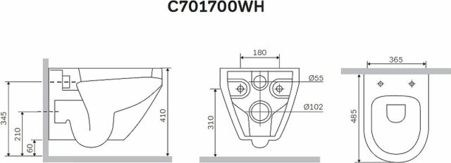 Комплект унитаза AM.PM Spirit FlashClean C701700WH+C707857WH с инсталляцией Viega Prevista Dry 792855 с сиденьем Микролифт и клавишей смыва Хром — изображение 14
