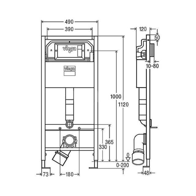 Комплект унитаза AM.PM Spirit FlashClean C701700WH+C707857WH с инсталляцией Viega Prevista Dry 792855 с сиденьем Микролифт и клавишей смыва Хром — изображение 16