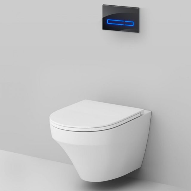 Комплект унитаза с инсталляцией AM.PM Inspire FlashClean IS450A38.501700 с сиденьем Микролифт и Черной клавишей смыва — изображение 2
