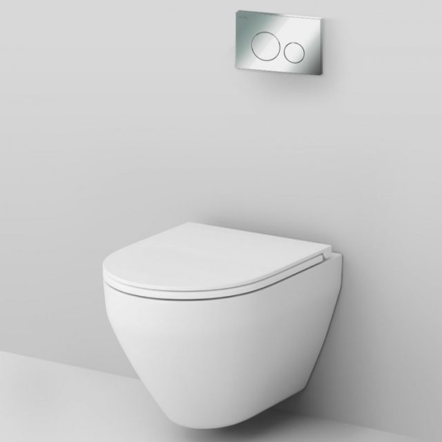 Комплект унитаза с инсталляцией AM.PM Spirit V2.0 FlashClean IS49051.701700 с сиденьем Микролифт и клавишей смыва Хром — изображение 7