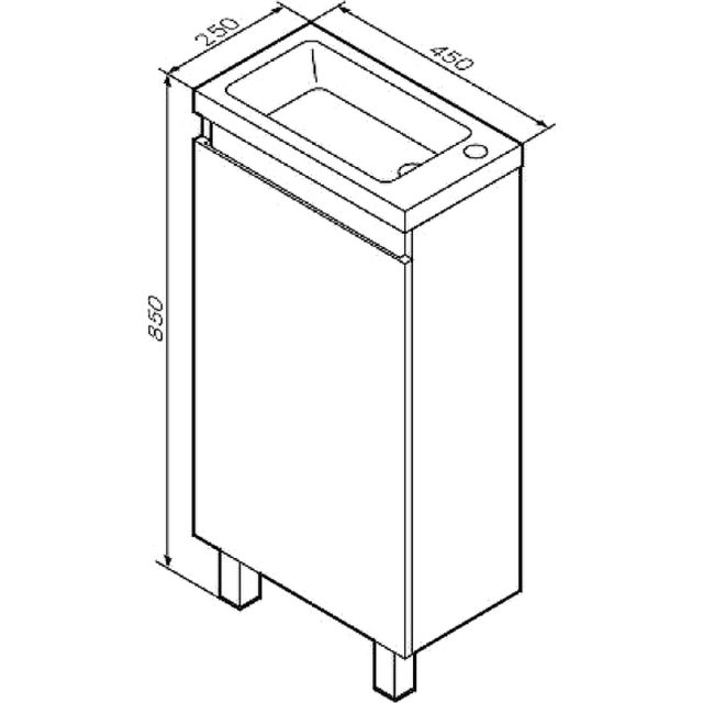 Тумба c раковиной M85AFSX0451WG AM.PM X-Joy 45 M85AFSX0451WG Белый глянец — изображение 11