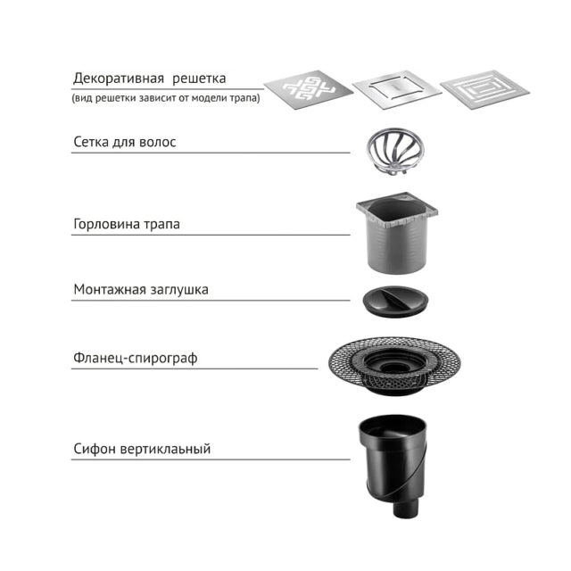 Душевой трап Berges Platz Antik 150x150 091061 с решеткой Хром — изображение 6