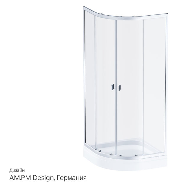 Душевой уголок AM.PM X-Joy Twin Slide 80x80 W88G-205-080MT без поддона профиль матовый Хром стекло прозрачное — изображение 11
