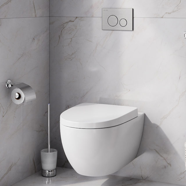 Комплект унитаза AM.PM Awe C111738SC с инсталляцией Geberit Duofix Plattenbau Delta UP100 458.125.21.1 с сиденьем Микролифт и клавишей смыва Хром — изображение 15