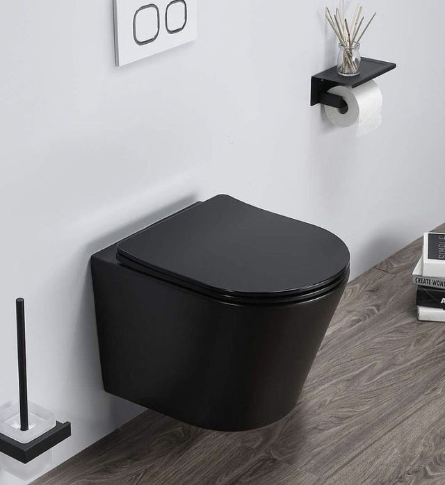 Комплект унитаза CeramaLux B2330-1MB с инсталляцией Geberit Duofix Delta UP100 458.124.21.1 с сиденьем Микролифт и клавишей смыва Хром — изображение 6