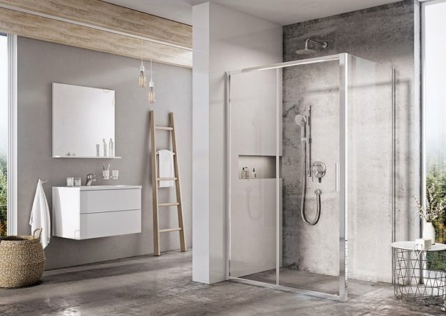 Душевая стенка Ravak Blix Slim BLSPS-80 X9BM40C00Z1 профиль Хром стекло Transparent — изображение 3