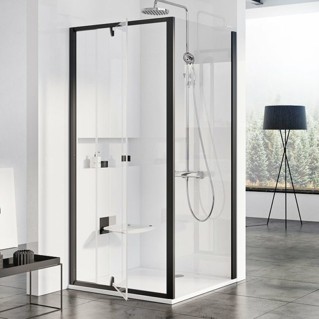 Душевая стенка Ravak Pivot PPS-80 90G40300Z1 профиль Черный стекло Transparent — изображение 2