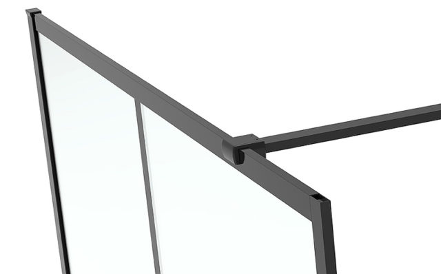Душевая перегородка Abber AG62100B 100x200 профиль Черный стекло прозрачное — изображение 3