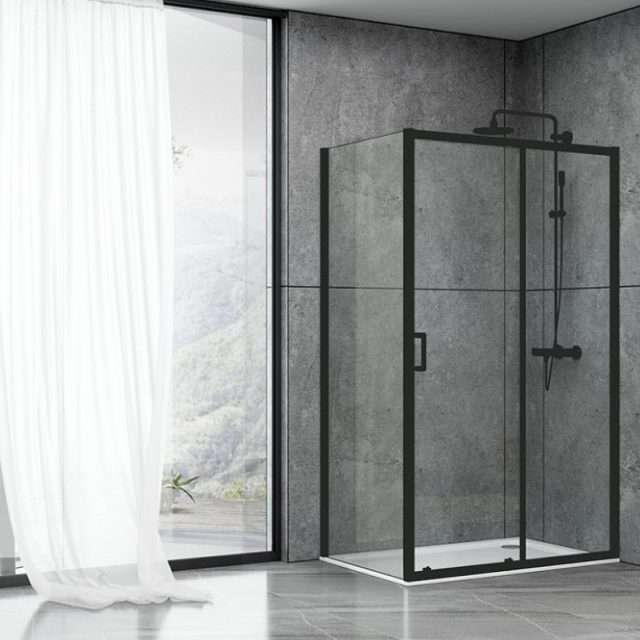 Душевой уголок Abber Schwarzer Diamant 80х170 AG30170B-S80B профиль Черный стекло прозрачное — изображение 5