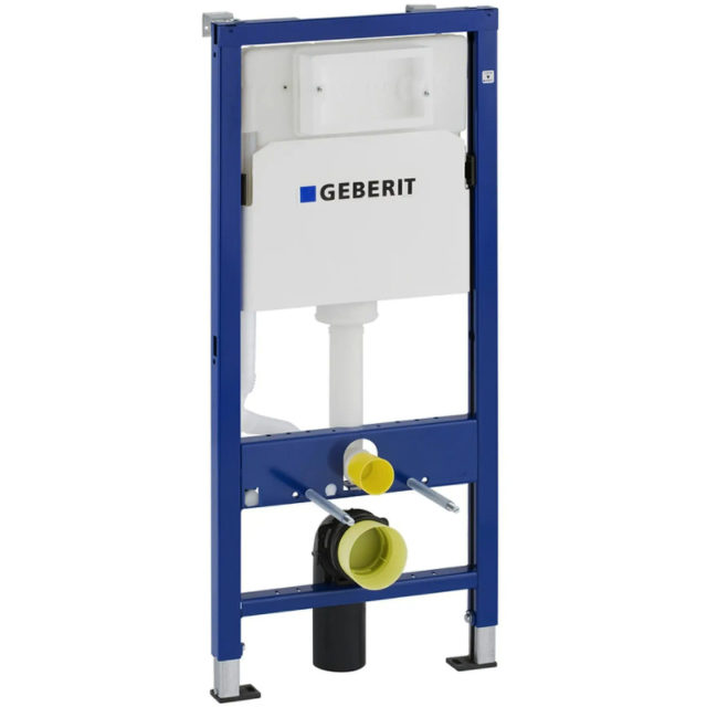 Комплект унитаза CeramaLux 2198 с инсталляцией Geberit Duofix Delta UP100 458.124.21.1 с сиденьем Микролифт и клавишей смыва Хром глянцевый — изображение 4
