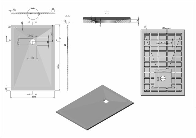 Душевой поддон из искусственного камня Vincea 120x80 VST-4SR8012W+Сифон для поддонов Vsph-D132 Белый матовый — изображение 9