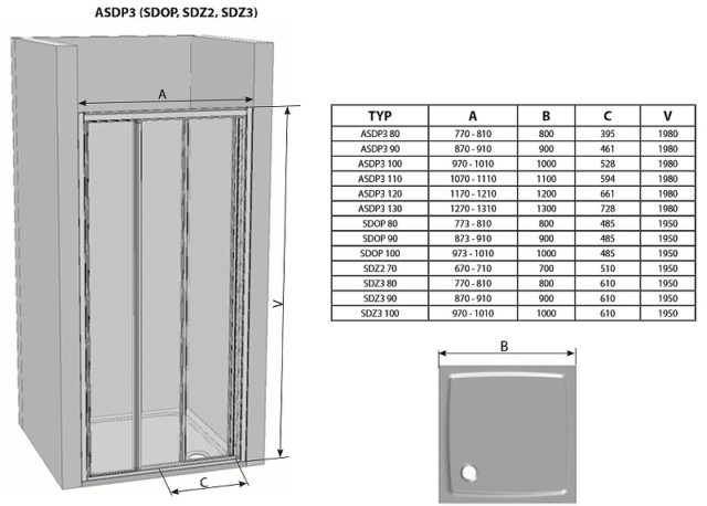 Душевая дверь Ravak Supernova SDZ2-70 01V101O2ZG профиль Белый стекло Grape — изображение 3