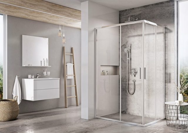 Душевая дверь Ravak Blix Slim BLSRV2K-80 X1XM40C00Z1 профиль Хром стекло Transparent — изображение 2