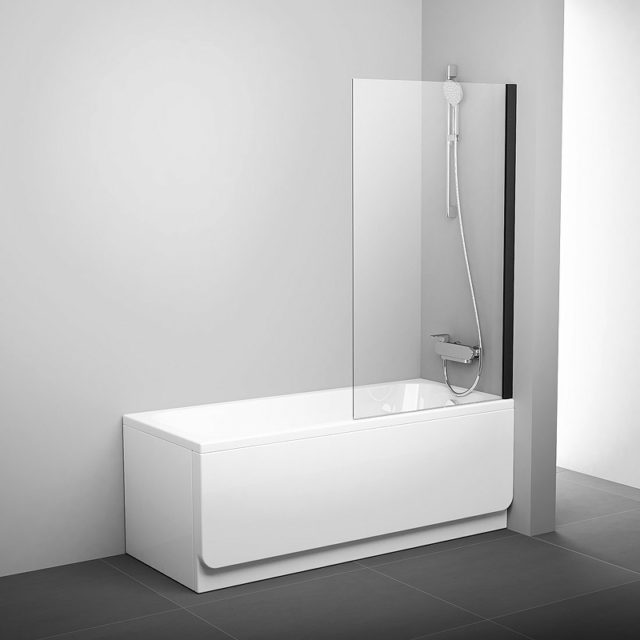 Шторка на ванну Ravak Pivot PVS1-80 79840300Z1 профиль Черный стекло Transparent — изображение 2