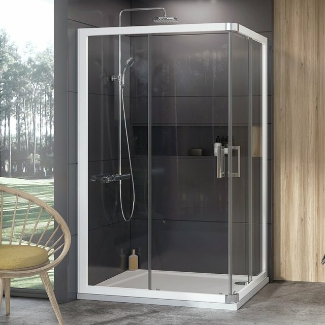 Душевая дверь Ravak 10° 10RV2K-80 1ZJ40100Z1 профиль Белый стекло Transparent — изображение 2