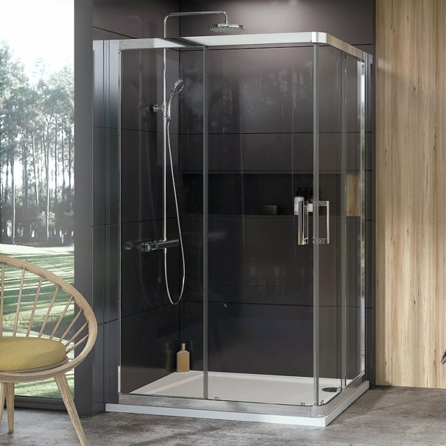 Душевая дверь Ravak 10° 10RV2K-80 1ZJ40C00Z1 профиль Хром стекло Transparent — изображение 2