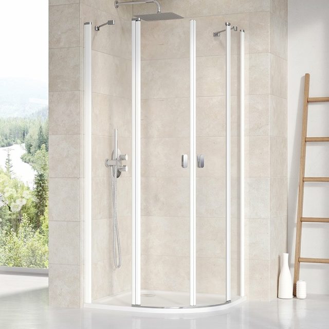 Душевой уголок Ravak Chrome CSKK4 90x90 3Q170100Z1 профиль Белый стекло Transparent — изображение 2