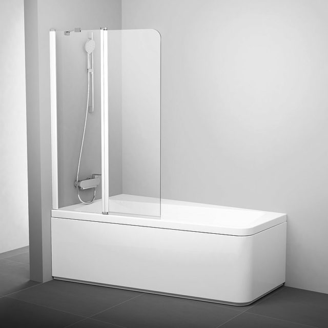 Шторка на ванну Ravak 10° CVS2-100 100х150 L 7QLA0103Z1 профиль Белый стекло Transparent — изображение 2