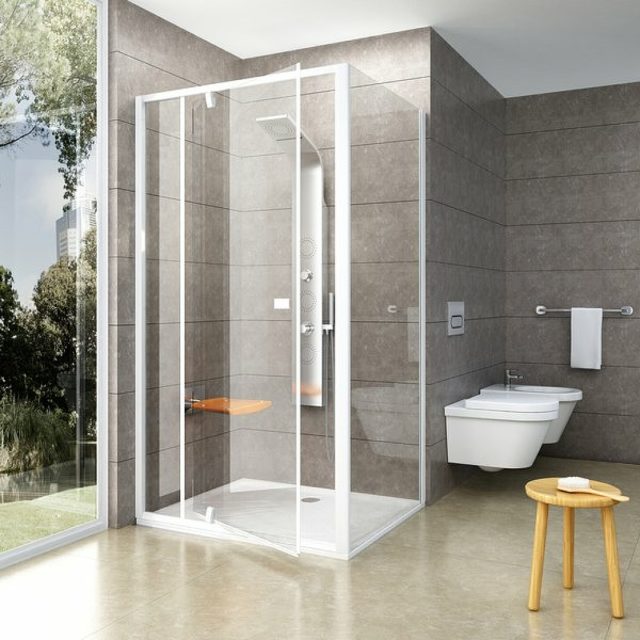 Душевая стенка Ravak Pivot PPS-100 90GA0100Z1 профиль Белый стекло Transparent — изображение 3