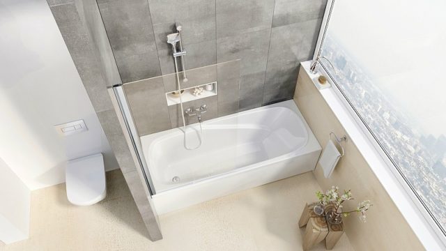 Шторка на ванну Ravak Pivot PVS1-80 79840C00Z1 профиль Хром  стекло Transparent — изображение 3