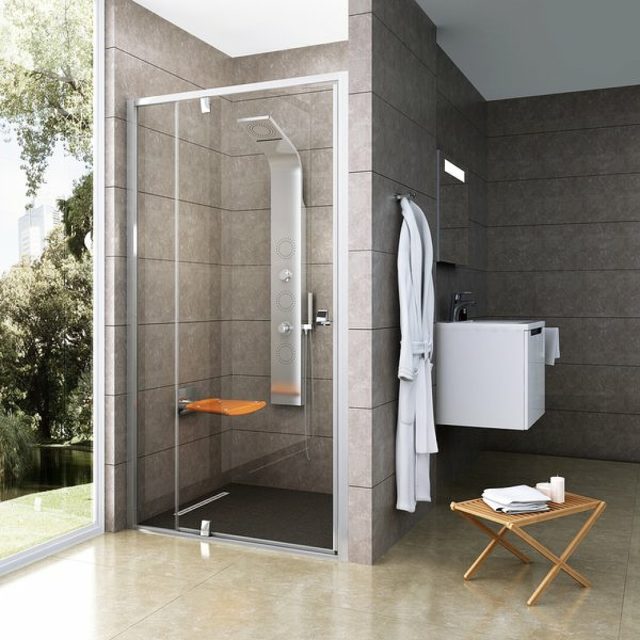 Душевая дверь Ravak Pivot PDOP2-120 03GG0C00Z1 профиль Хром ручка Хром стекло Transparent — изображение 2