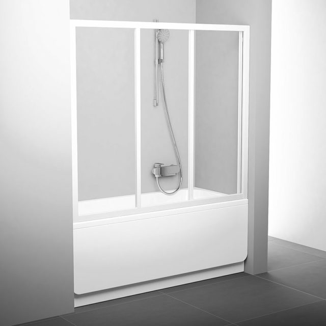Шторка на ванну Ravak Supernova AVDP3-160 40VS0102Z1 профиль Белый стекло Transparent — изображение 2