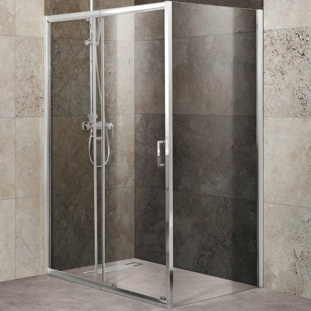 Душевой уголок BelBagno Unique 135х100 UNIQUE-AH-1-120/135-100-C-Cr профиль Хром стекло прозрачное