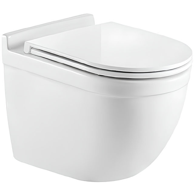 Комплект унитаза CeramaLux 2198 с инсталляцией Berges Wasserhaus Novum D5 040235 с сиденьем Микролифт и Черной матовой клавишей смыва — изображение 2