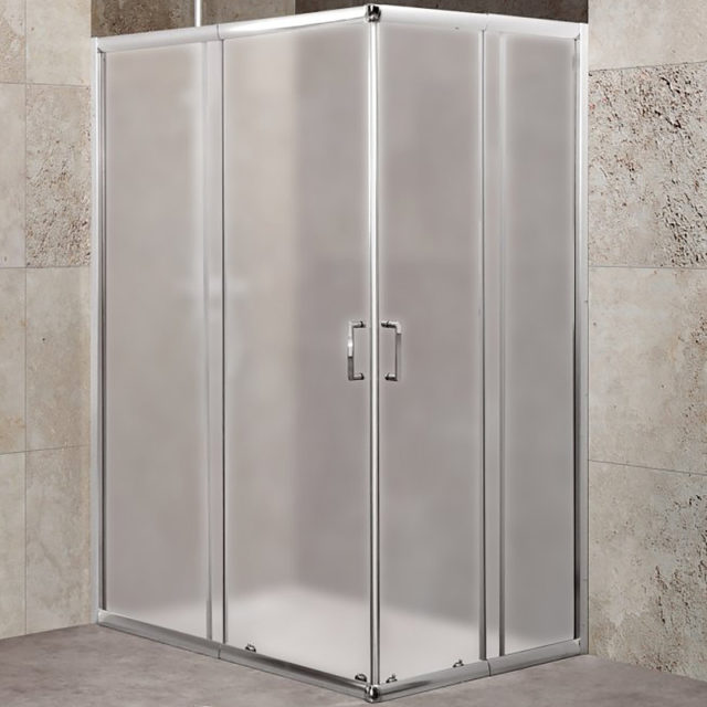 Душевой уголок BelBagno Unique 115х90 UNIQUE-AH-2-100/115-75/90-P-Cr профиль Хром стекло рифленое