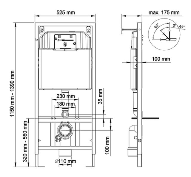 Комплект унитаза Berges Elmas 082169 с инсталляцией Berges Wasserhaus Novum L5 040215 с сиденьем Микролифт и Черной матовой клавишей смыва — изображение 17