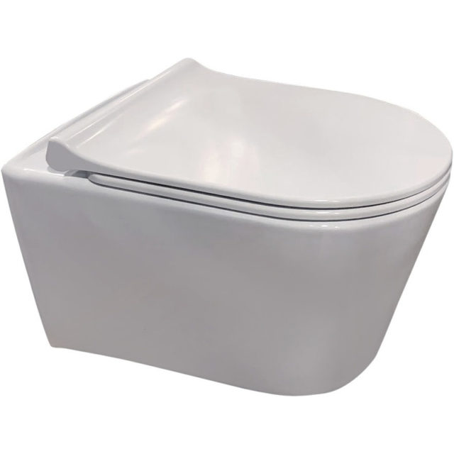 Комплект унитаза Berges Elmas 082169 с инсталляцией Berges Wasserhaus Novum D5 040235 с сиденьем Микролифт и Черной матовой клавишей смыва — изображение 2