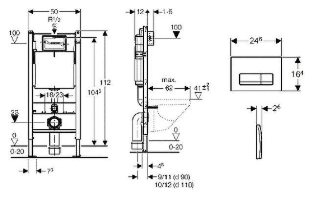 Комплект унитаза Berges Elmas 082169 с инсталляцией Geberit Duofix Plattenbau Delta UP100 458.125.21.1 с сиденьем Микролифт и клавишей смыва Хром — изображение 12