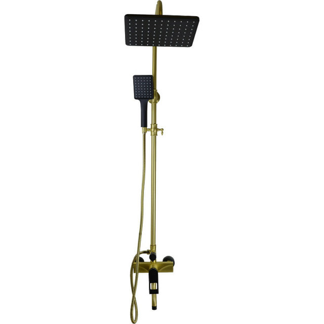 Душевая система Bronze de Luxe Element EL77/1GB Золото матовое Черный матовый