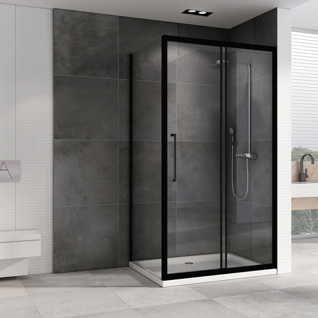 Душевой уголок Abber Schwarzer Diamant 150х90 AG30150BH-S90B профиль Черный стекло прозрачное — изображение 2