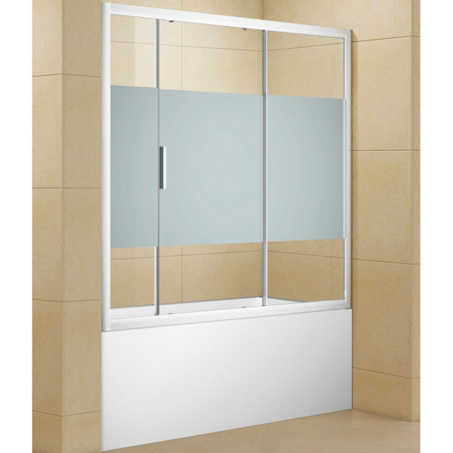 Шторка на ванну Aquanet Practic AE10-B-155H150U-CP 155 273601 профиль Хром стекло прозрачное с шелкографией
