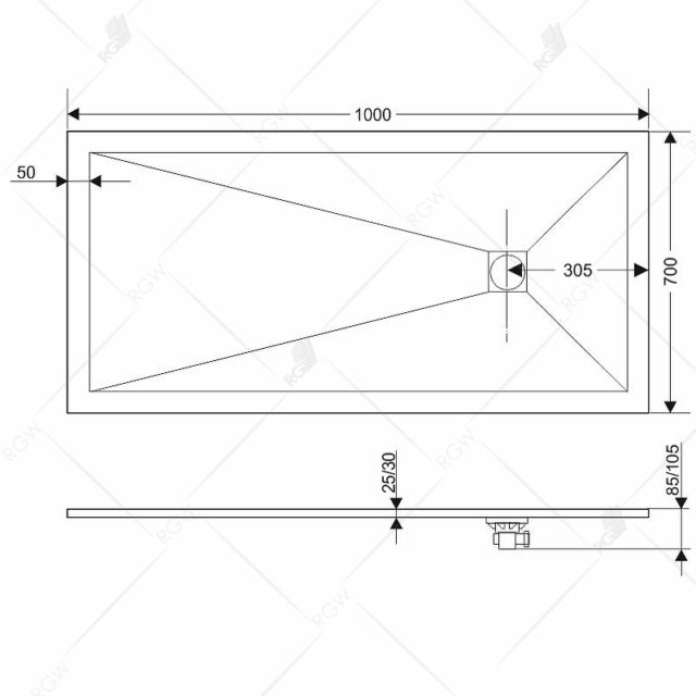 Душевой поддон из искусственного камня RGW Stone Tray ST-0167G 160x70 16152716-02 Графит — изображение 5