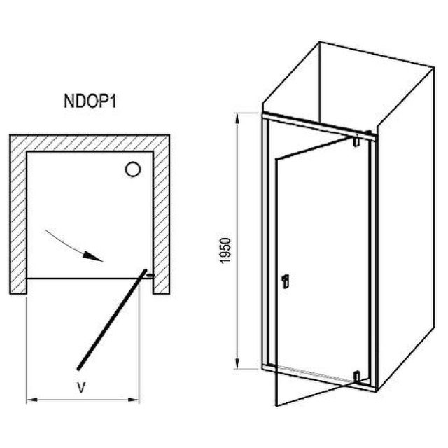 Душевая дверь Ravak Nexty NDOP1-90 03O70101Z1 профиль Белый стекло Transparent — изображение 3