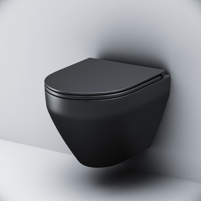 Унитаз AM.PM Spirit V2.0 C701700MBSC подвесной Черный матовый с сиденьем микролифт — изображение 5