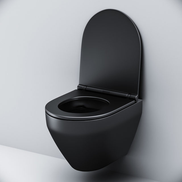 Унитаз AM.PM Spirit V2.0 C701700MBSC подвесной Черный матовый с сиденьем микролифт — изображение 7