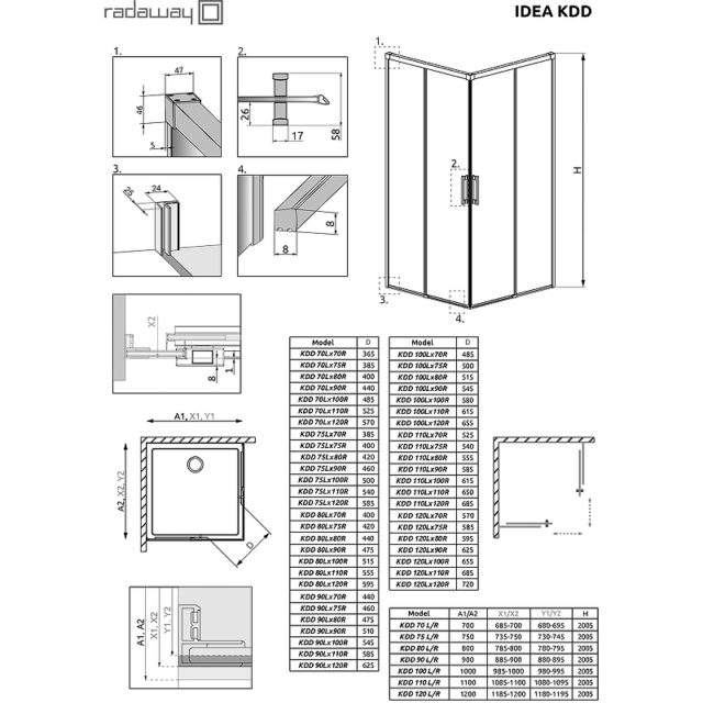 Душевая дверь Radaway Idea KDD 100 R 387062-01-01R профиль Хром стекло прозрачное — изображение 11