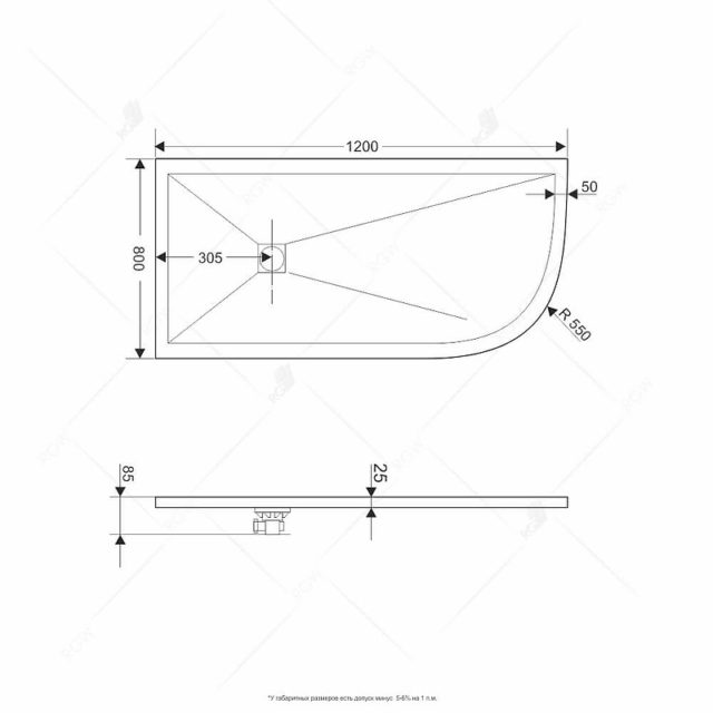 Душевой поддон из искусственного камня RGW Stone Tray ST/AL-W 120x80 16154128-01L Белый — изображение 3