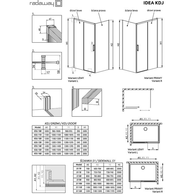Душевая стенка Radaway Idea S1 110 R 387053-01-01R профиль Хром стекло прозрачное — изображение 7