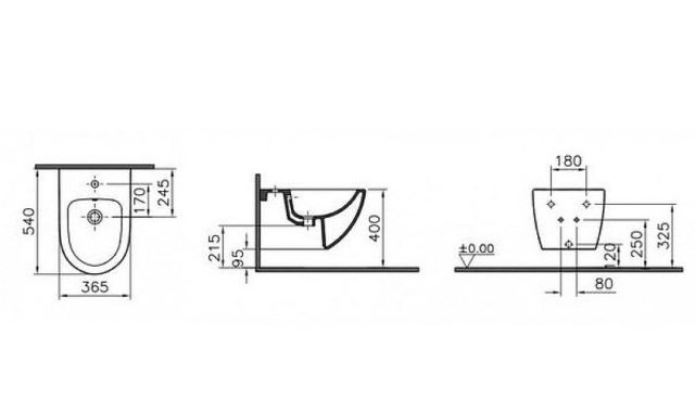 Биде Vitra Sento 4338B003-1046 подвесное Белое — изображение 5