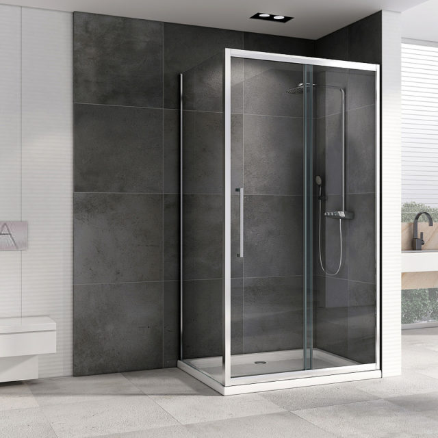 Душевой уголок Abber Schwarzer Diamant 150x90 AG30150H-S90 профиль Хром стекло прозрачное — изображение 2