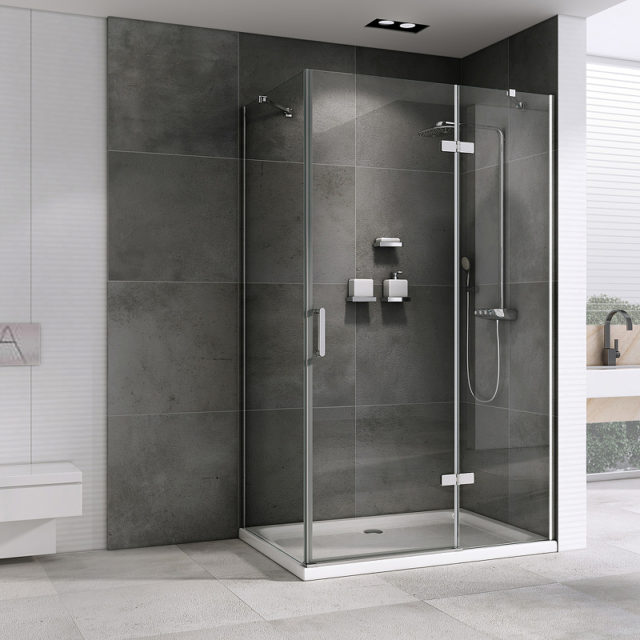 Душевой уголок Abber Zart 100x90 AG08100-S91 профиль Хром стекло прозрачное — изображение 2